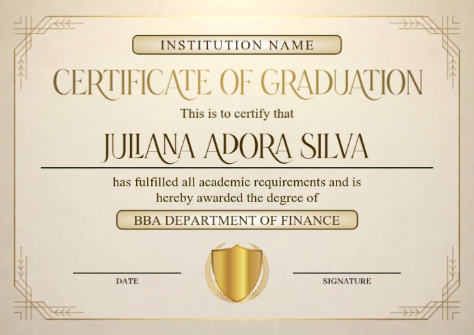 Yellow Professional Graduation Certificate A4 Template | PosterMyWall