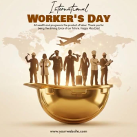 Yellow Professional International Worker's Day Instagram Post Video template