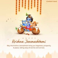 Yellow Krishna Janmashtami Celebration Iphosti le-Instagram Template