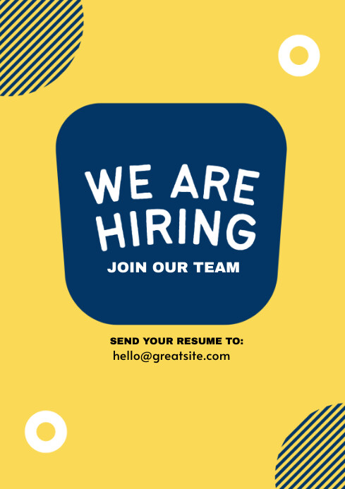 Yellow Job Recruitment A2 Template | PosterMyWall
