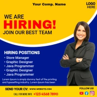 Yellow Professional Job Hiring Instagram Post template
