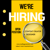 Yellow Professional Job Hiring Instagram Post template