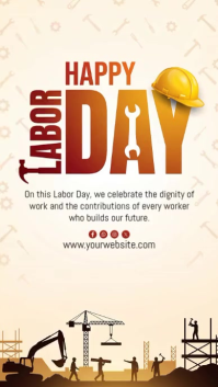 Yellow Professional Labor Day Celebration Instagram Story Video template