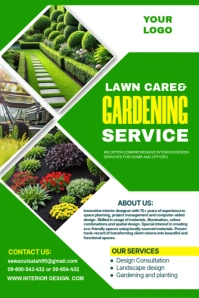 Yellow Professional Lawn Care And Gardening Service Template Poster Affiche