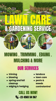 Yellow Professional Lawn Care and Gardening Service Instagram Story template