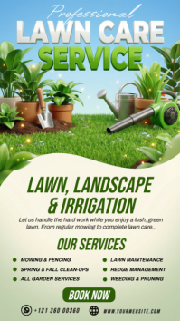 Yellow Professional Lawn Care Service Instagram Story template