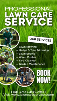 Yellow Professional Lawn Care Service Instagram Story Video Instagram-Story template