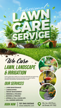 Yellow Professional Lawn Care Service Instagram Story template