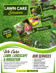 Yellow Professional Lawn Care Services Flyer Pamflet (Letter AS) template