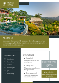 Yellow Professional Luxury Hotel Promotion A4 template