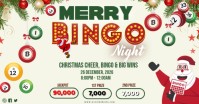 Yellow Professional Merry Bingo Night Facebook Shared Image template