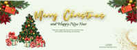 Yellow Professional Merry Christmas Green  Facebook Cover Photo Facebook-omslagfoto template
