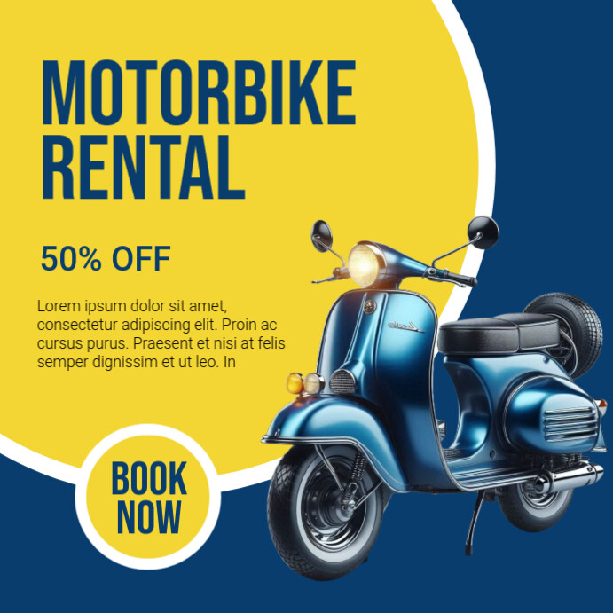 Copy of Yellow Professional Motorbike Rental Instagram Post | PosterMyWall