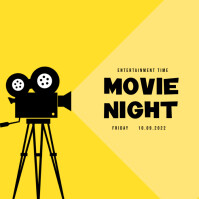 Yellow Professional Movie Night Instagram Post template