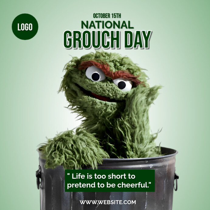 Yellow Professional National Grouch Day Instagram Post Template ...