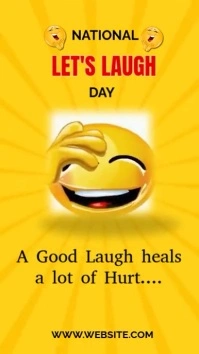 Yellow Professional National Let's Laugh Day  Instagram Story Instagram-Story template