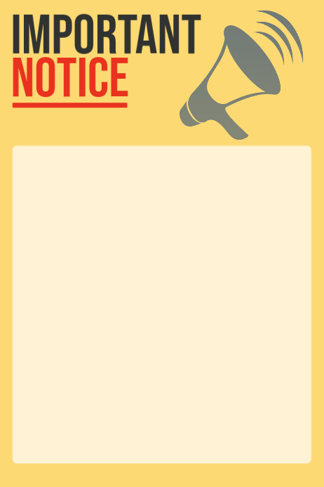 Notice Poster Example Copy of Yellow Professional Notice Poster | PosterMyWall