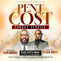 Yellow Professional Pentecost Sunday Service Instagram Post template