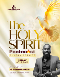 Yellow Professional Pentecost Sunday Service Flyer Рекламная листовка (US Letter) template