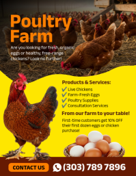 黄色 Poultry Farm Flyer Template