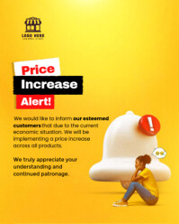 Yellow Professional Price Update Flyer  Instagram Portrait template