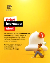 Yellow Professional Price Update Flyer  Instagram Portrait template