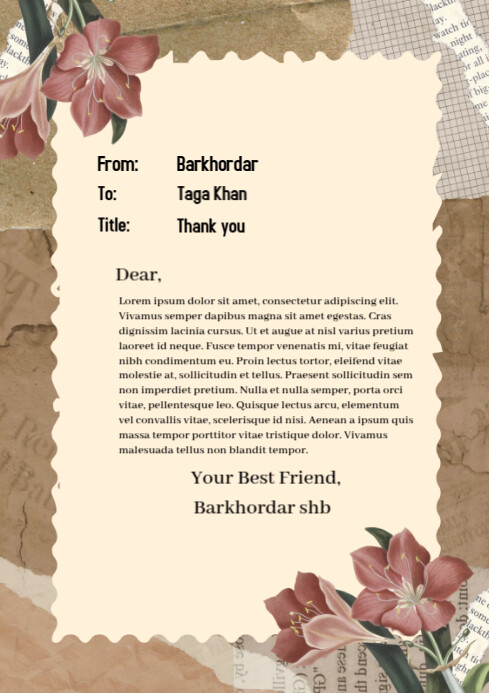 Yellow Professional Public Message Background A4 template