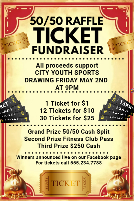 Yellow Professional Raffle Fundraiser Poster Template | PosterMyWall