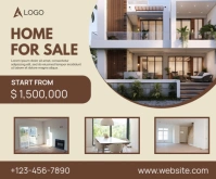 Yellow Professional Real Estate Ads Medium Rectangle Retângulo médio template