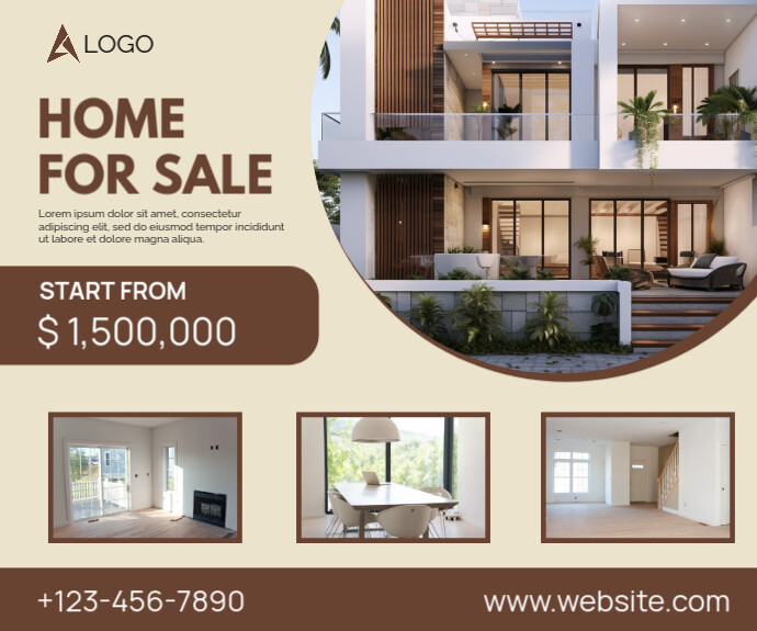 Yellow Professional Real Estate Ads Medium Rectangle template