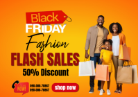 Laranja Black Friday Fashion Sale A5 Template