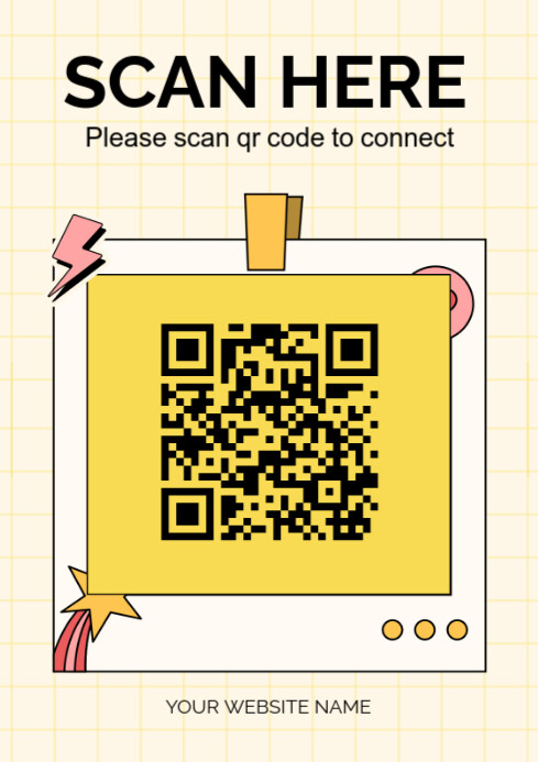 Yellow Professional Scan Here Qr Code Flyers A4 Template | PosterMyWall