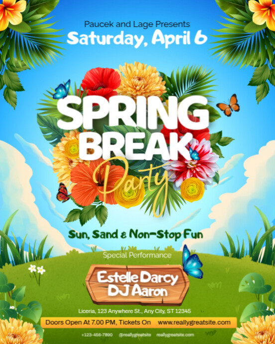 Yellow Professional Spring Break Instagram Portrait Template | PosterMyWall