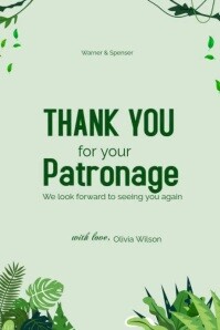 White Typographic Thank You For Your Patronage Flyer (us Letter ...