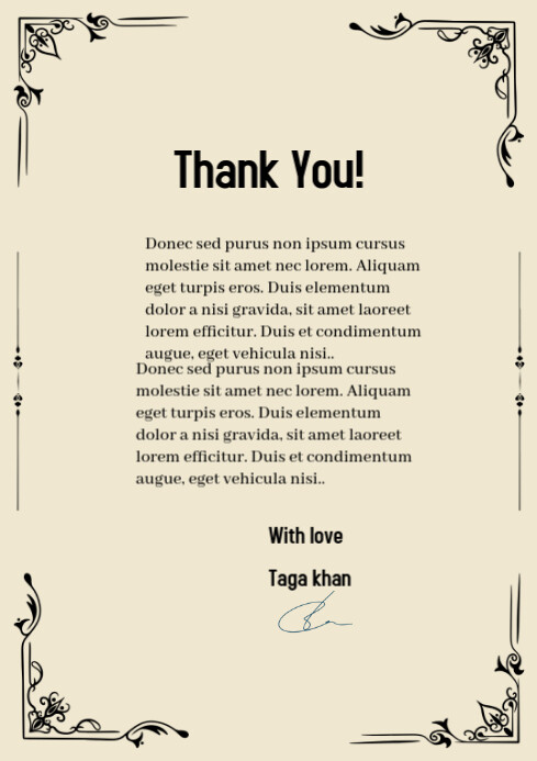 Yellow Professional Thank You Pages A4 template