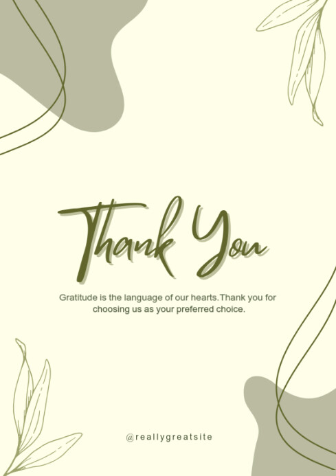 Yellow Professional Thank You Post A4 Template | PosterMyWall
