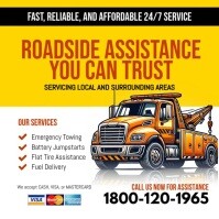 Белый Roadside Assistance Services Instagram Post Template