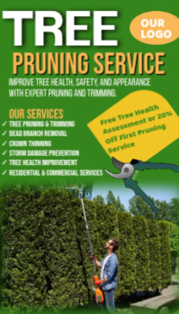 Yellow Tree Pruning Service Visitkort Template