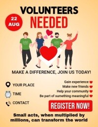 Yellow Professional Volunteers Needed Flyer (us Letter) template