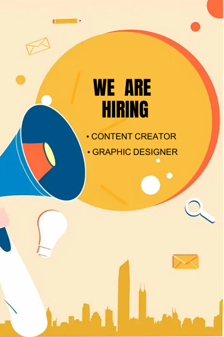 Pinterest Hiring Posts Plantilla de Yellow Professional We Are Hiring Pinterest G | PosterMyWall