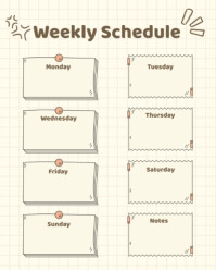 Yellow Professional Weekly Schedule  Instagram Portrait template