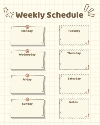 Yellow Professional Weekly Schedule  Instagram Portrait template