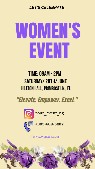 Yellow Professional Women's Event Instagram Story template