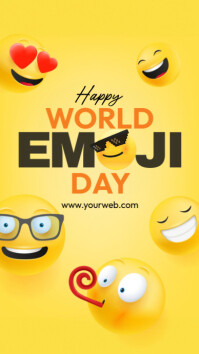 Yellow Professional World Emoji Day Instagram Story template