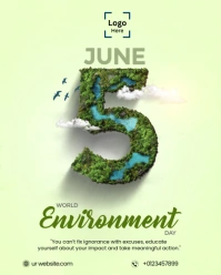 Yellow Professional World Environment Day Flyer  Instagram Portrait template