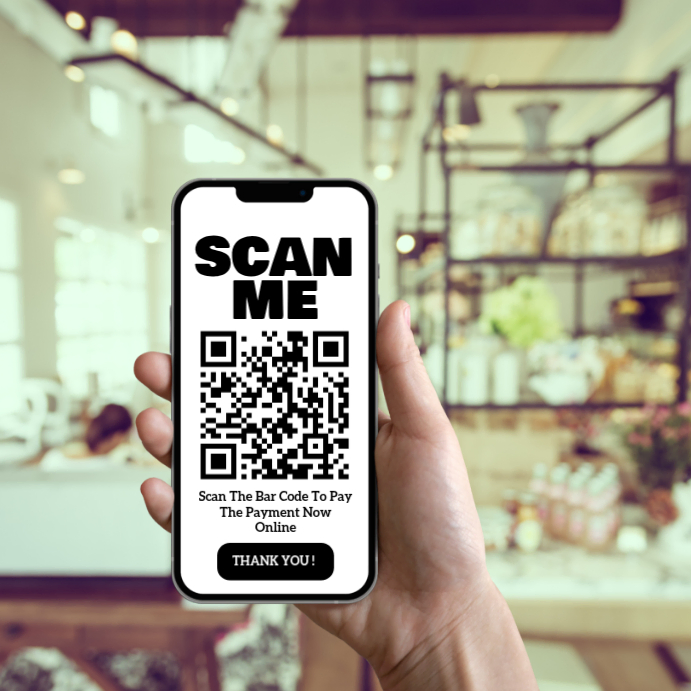 Yellow QR Code Payment Instagram Post Template | PosterMyWall