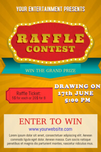 Yellow Raffle Advertisement Raffle Poster Template | PosterMyWall