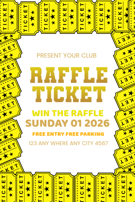 Plantilla de Yellow Raffle Ticket Event Poster | PosterMyWall