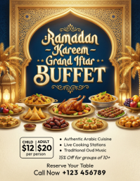 Yellow Ramadan Iftar Buffet Flyer template