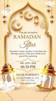 Yellow Ramadan Iftar Invitation Instagram Story template